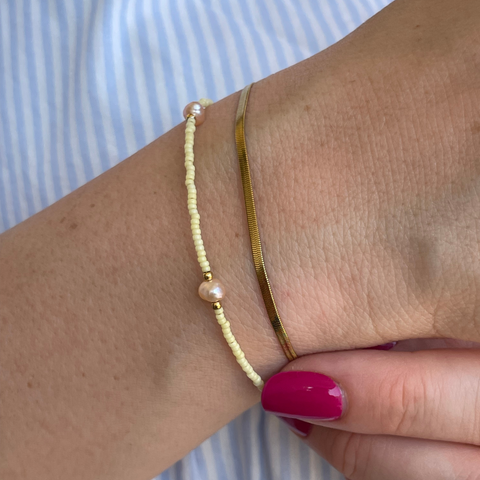 diy-set armband mit recycelten süßwasserperlen