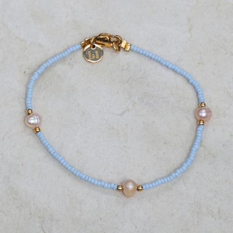 diy-set armband mit recycelten süßwasserperlen